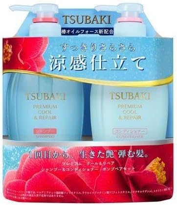 6月限定　TSUBAKI 瞬亮涼感洗/潤髮乳450ml套裝