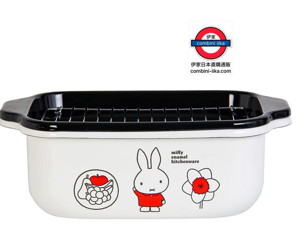 日本 miffy 炸鍋 天婦羅鍋 琺瑯鍋 油炸 鍋 方型 角型 紅 IH 直火 1.8L