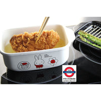 日本 miffy 炸鍋 天婦羅鍋 琺瑯鍋 油炸 鍋 方型 角型 紅 IH 直火 1.8L