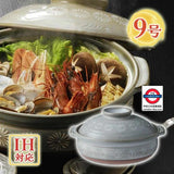Japan Ginpo Hanamishima dirt-resistant clay pot IH compatible No.9