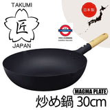 日本製 匠岩紋天然木柄鐵鍋
