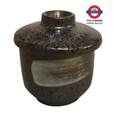 油滴天目刷毛目茶碗蒸帶蓋茶碗D