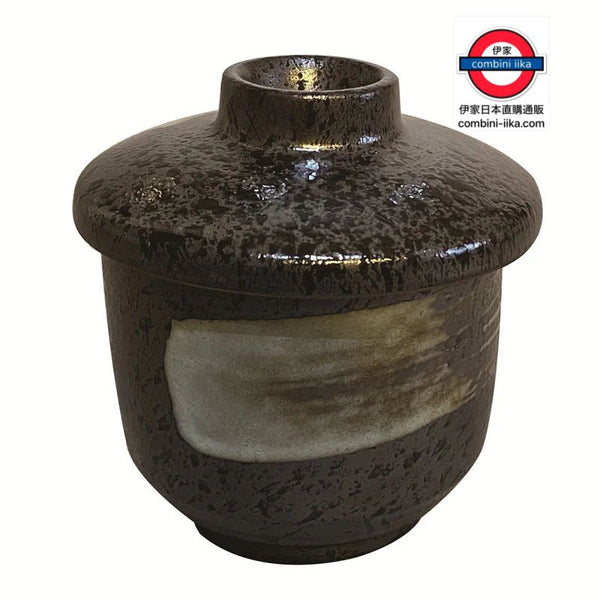 油滴天目刷毛目茶碗蒸帶蓋茶碗D